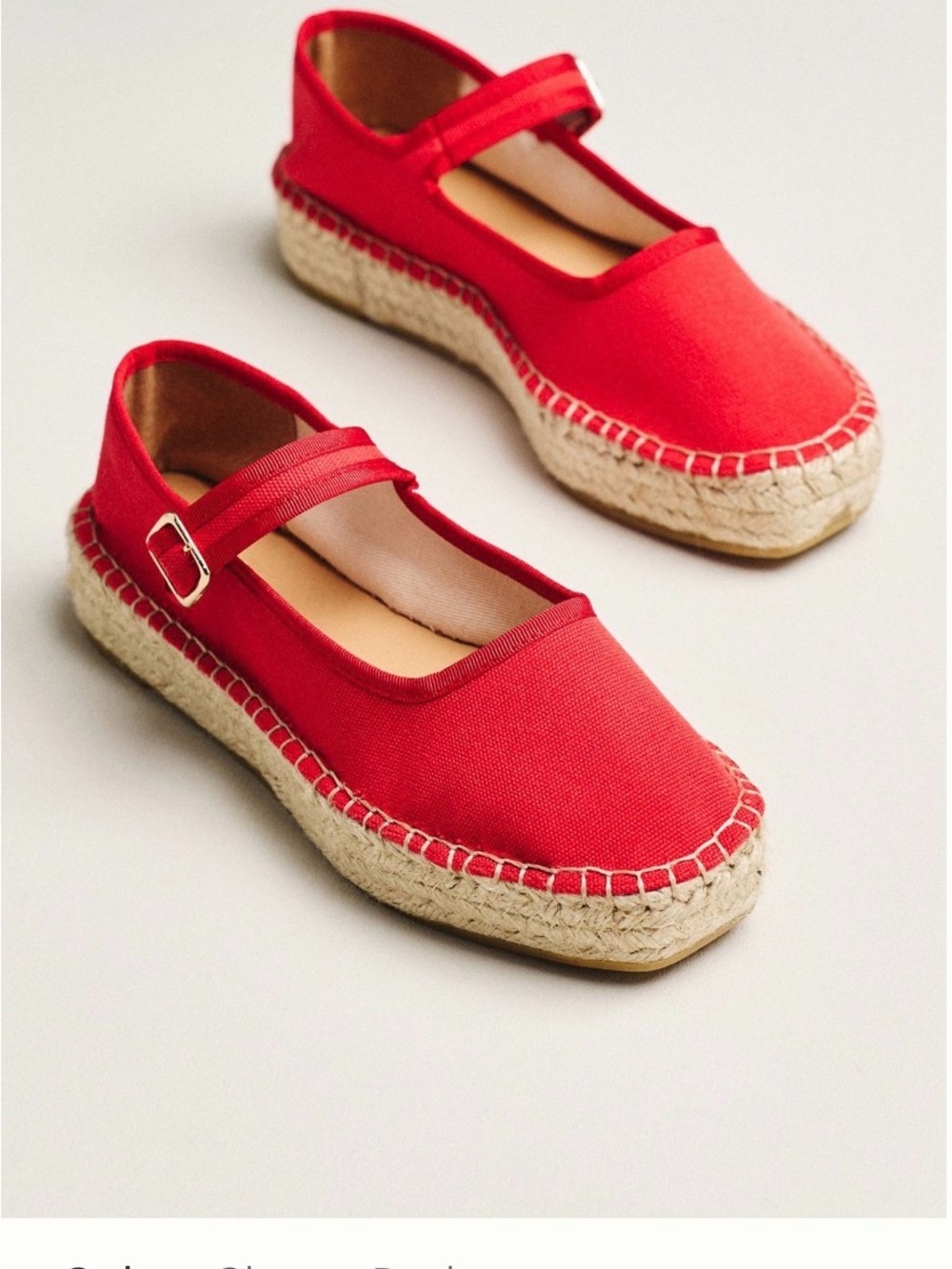 Maeve by Anthropologie Red Canvas Mary Jane Espadrille Platform